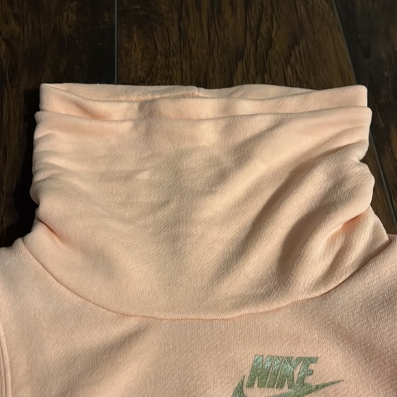Girls Nike Sleeveless Hoodie with Turtleneck Pink and Gold - Picture 3 of 9